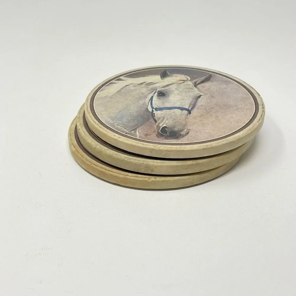 Horse Stone Coasters Set of 3 by Pollyanna Pickering & Coaster Stone
